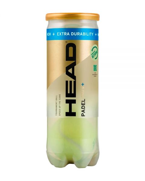Head Padel Pro S Plus koker met 3 premium padelballen