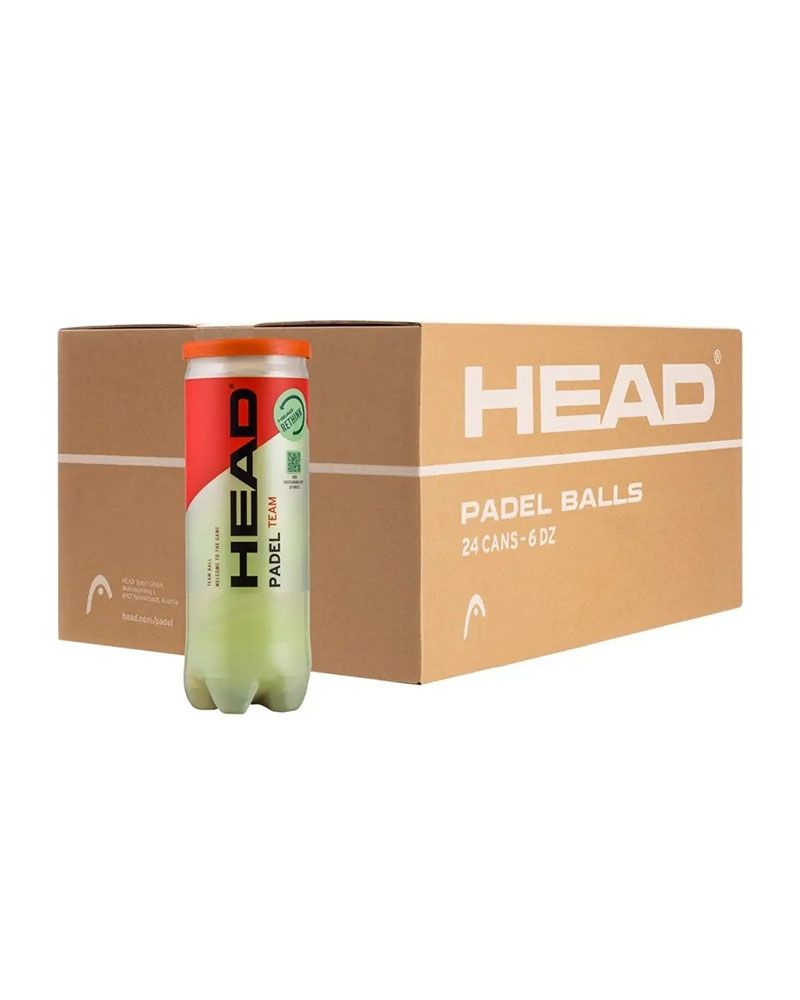 Head Padel Team doos met 24 kokers en 72 premium padelballen