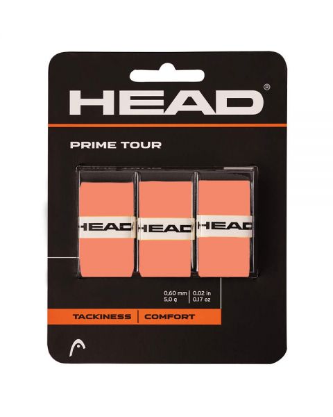 Head Prime Tour zalmkleurige overgrips 3-pack met uitstekende grip, comfort en vochtabsorptie voor padel en tennis