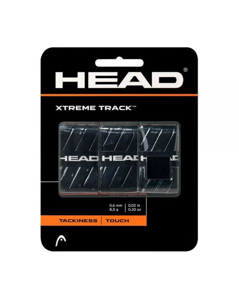 Head Xtreme Track Overgrip zwart met extra gripstructuur voor meer controle en comfort tijdens padel en tennis