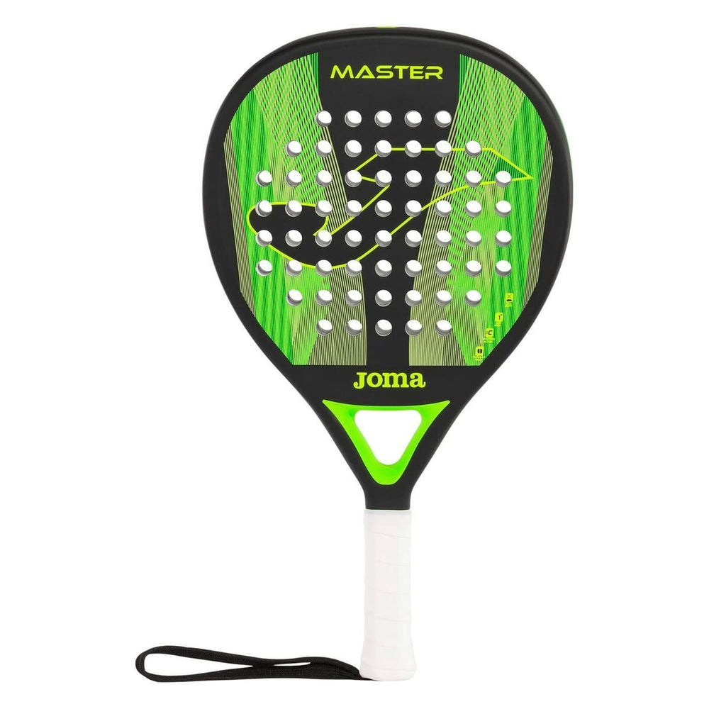 Joma Sport Master BK GR FL 38mm padelracket – rond blad, zwart/groen, vooraanzicht