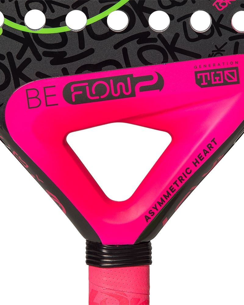 Lok Be Flow Pink Gen 2 detail brugconstructie padelracket