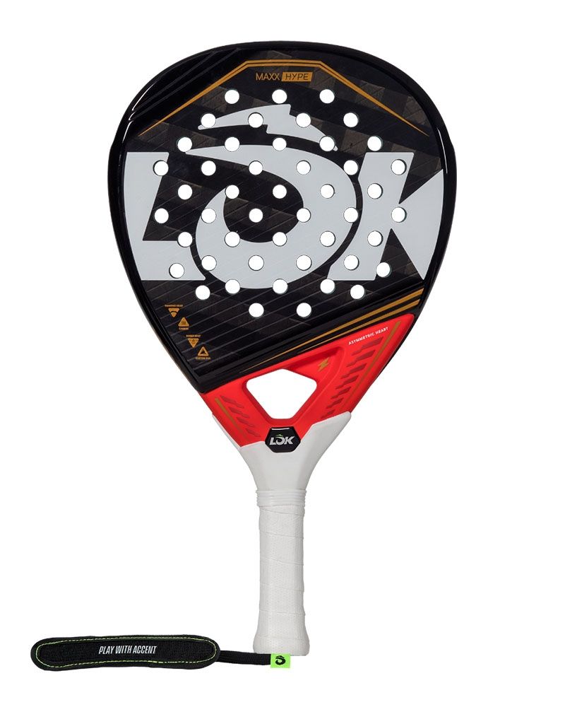 LOK Maxx Hype 2024 padelracket van Mike Yanguas met diamantvorm en hoge balans vooraanzicht