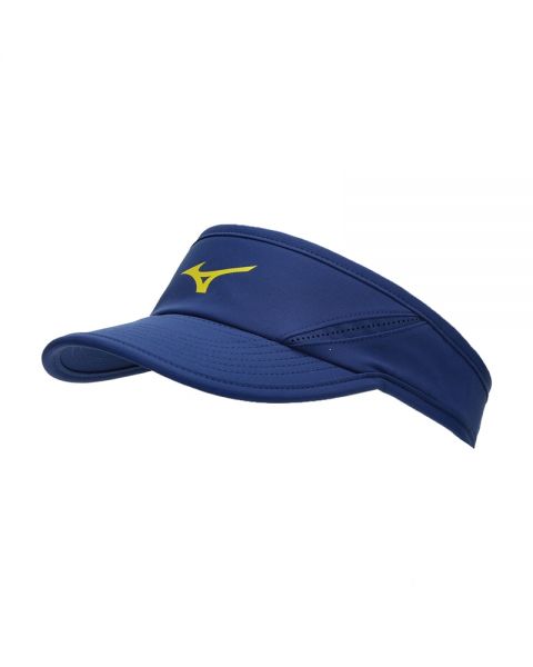 Mizuno DryLite Visor marineblauw met gele details frontaanzicht sportvisor