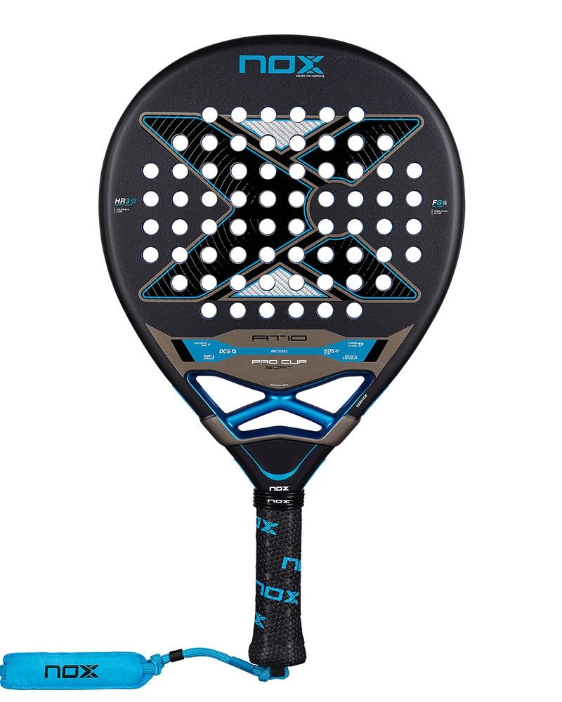 NOX AT10 Pro Cup Soft 2026 padelracket zwart blauw voorzijde