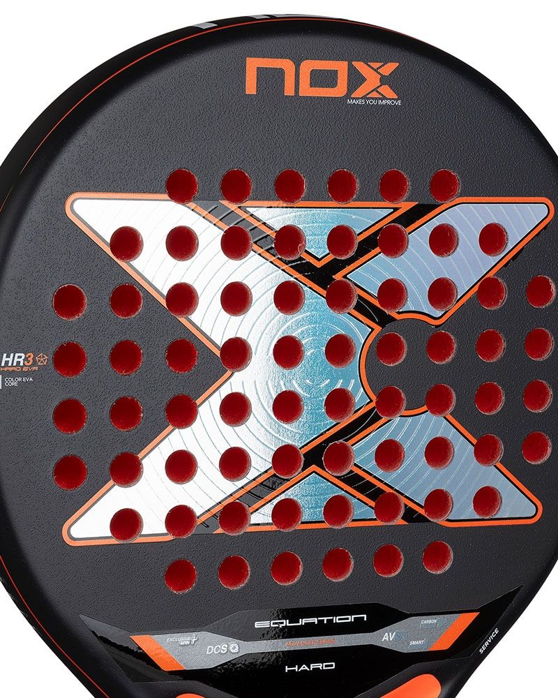 Nox Equation Hard Advanced 2026 detail ruw oppervlak padelracket