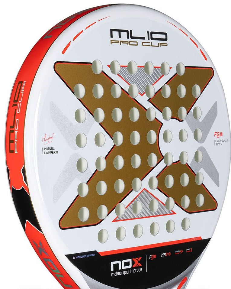 Detail van het slagvlak van de Nox ML10 Pro Cup Coorp 2025