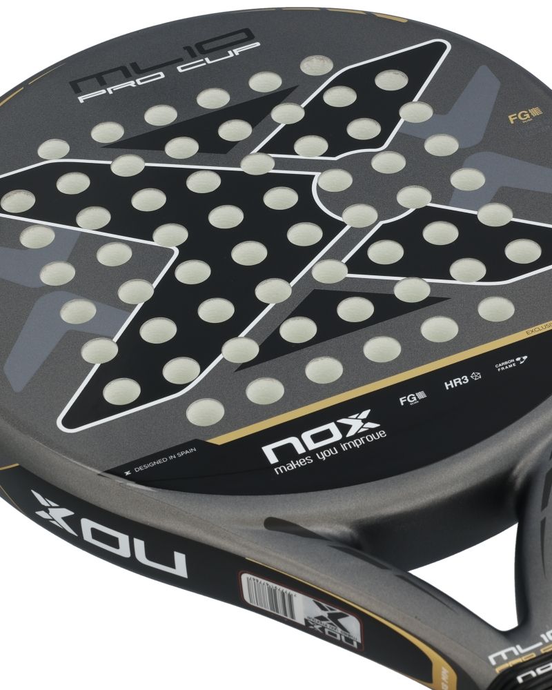 Nox ML10 Pro Cup Coorp By Miguel Lamperti detail slagvlak padelracket