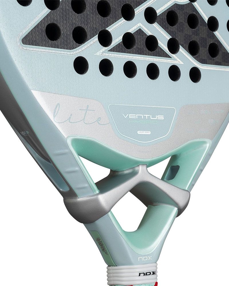 Nox Ventus Hybrid 12K Lite 2026 detail brugconstructie padelracket