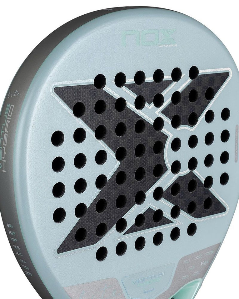 Nox Ventus Hybrid 12K Lite 2026 detail racketblad padelracket