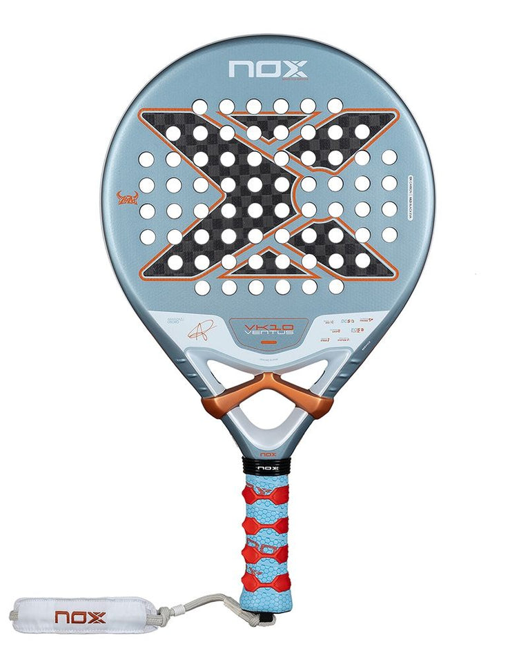 Nox VK10 Ventus Control 12K 2026 front padelracket met Custom Grip
