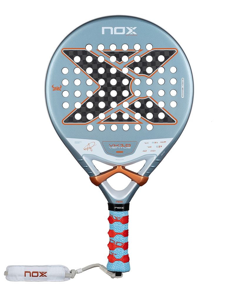 Nox VK10 Ventus Control 12K 2026 front padelracket met Custom Grip