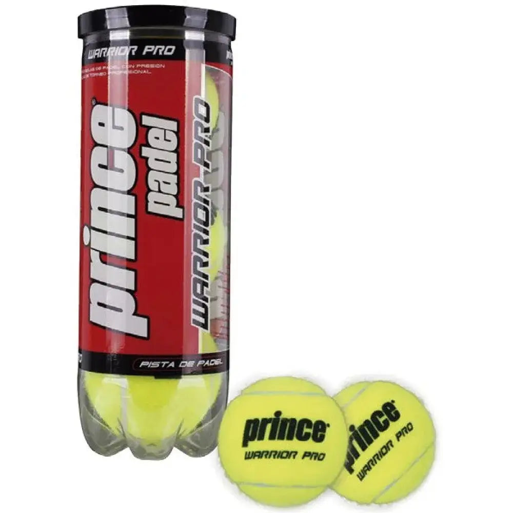 Prince Warrior Pro padelballen 3-pack koker met padelballen front