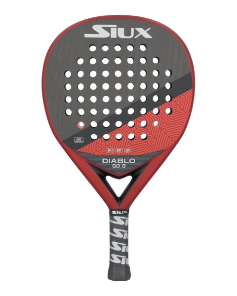 Siux Diablo Go 3 padelracket met hybride vorm, 3K Carbon en EVA-rubber kern