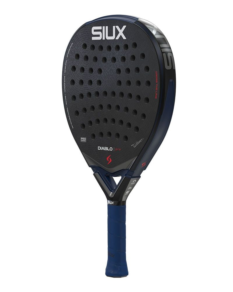 Siux Diablo Pro 2026 Night Blue schuin zijaanzicht met frame en slagvlak