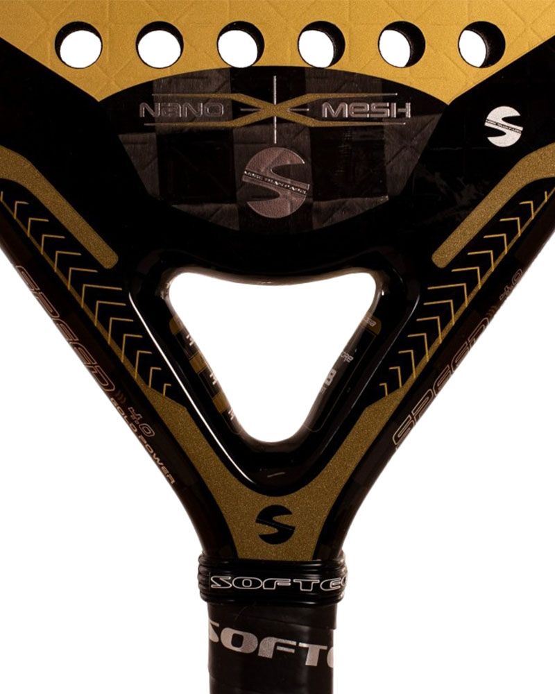 Detail van het frame van de Softee Speed Gold Power 4.0 Nano Mesh