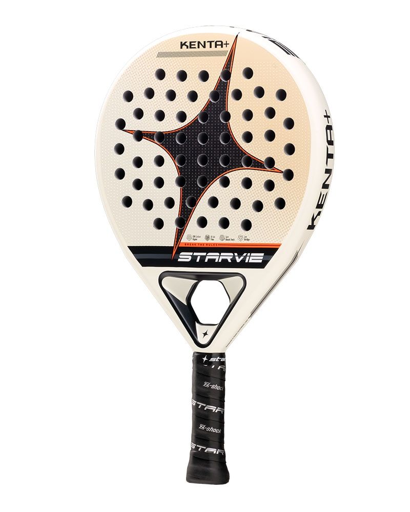 StarVie Kenta+ padelracket schuin vooraanzicht met 12K Carbon Hyper