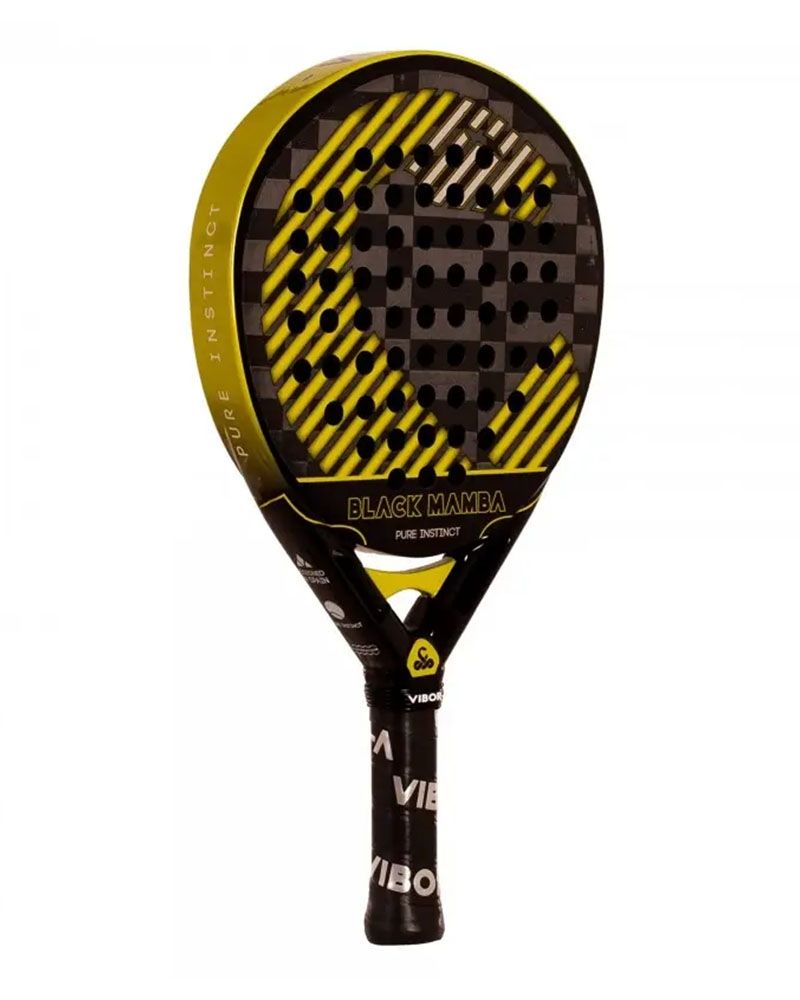 Vibor-A Black Mamba EVO Pro Black schuin vooraanzicht rechts padelracket