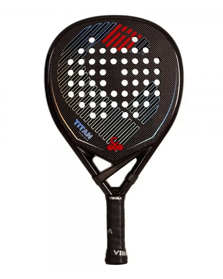 Vibor-A Titan 3K Black front padelracket met 3K carbon constructie