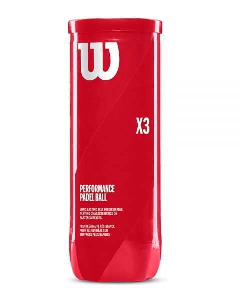Wilson Padel X3 Ball koker met 3 premium padelballen